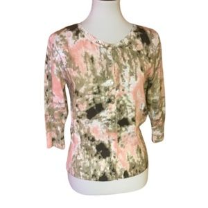 Relativity Pink and Black Patterned Cardigan